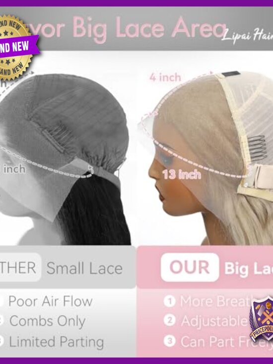 Human Hair Lace Front Wig Glueless Pre-Plucked Body Wave 250% Density main image 6
